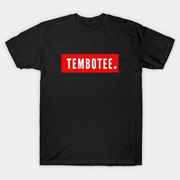 Red TEMBOTEE logo T-Shirt by TemboTees